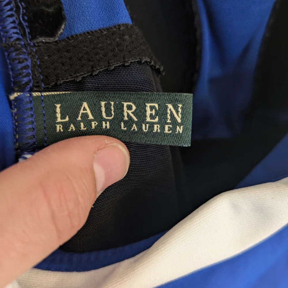 Ralph Lauren Bel-Air Sapphire Bandeau One Piece Swimsuit Size M